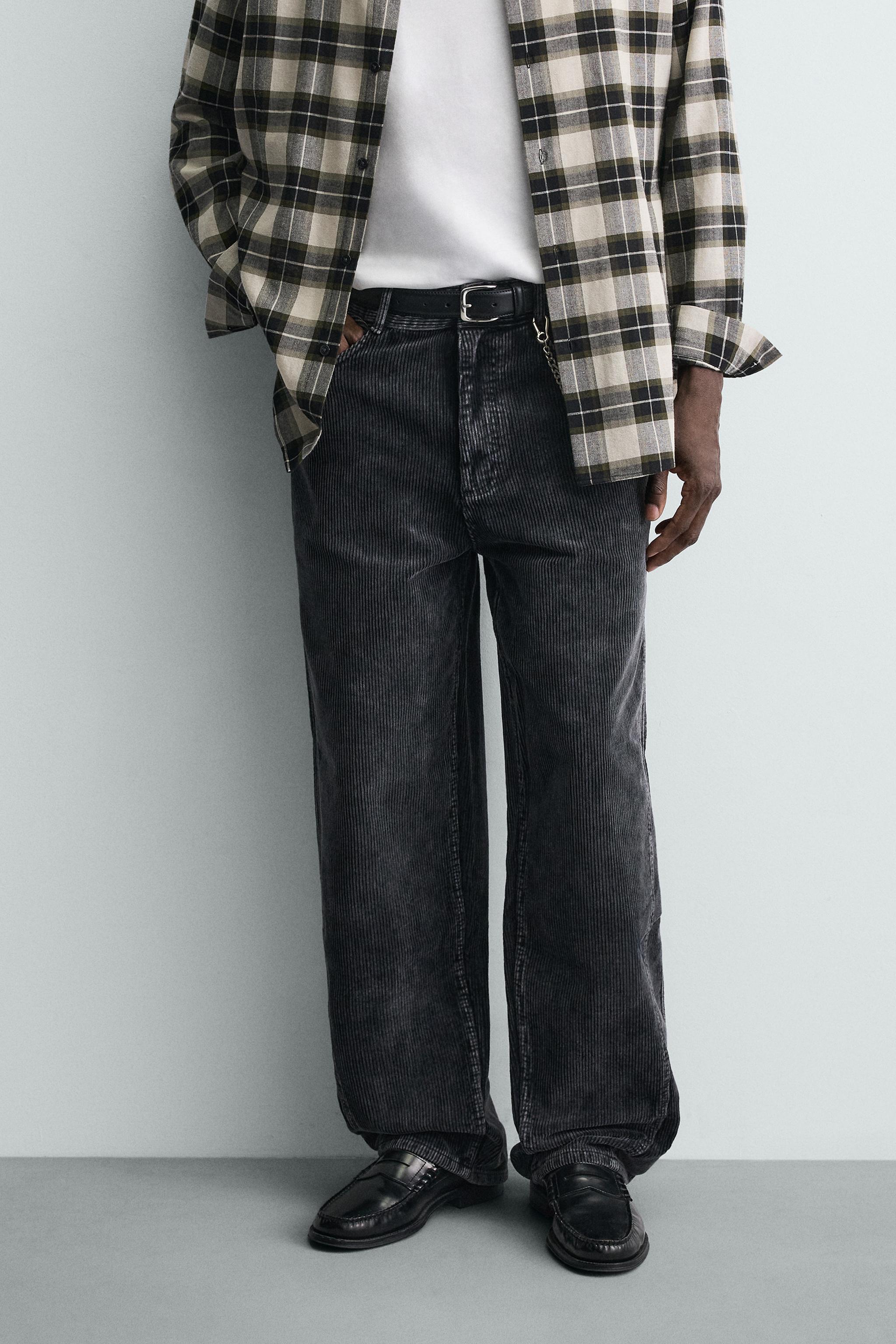 BAGGY FIT CORDUROY PANTS WITH TWISTED SEAMS